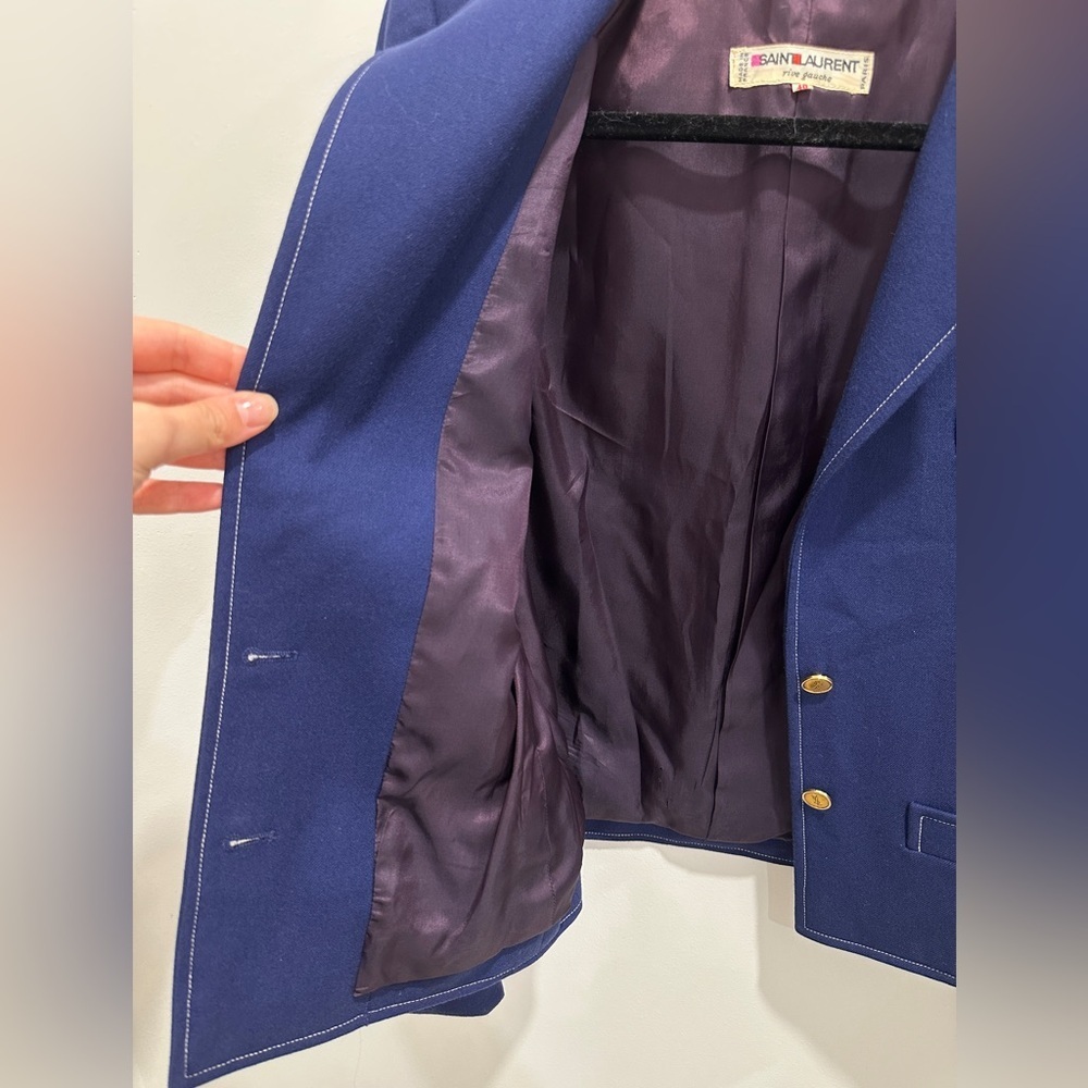Saint Laurent vintage Elegant Blue Women's Blazer size 40 (small) - Picture 11 of 15